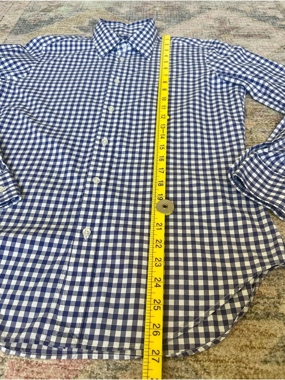 Ralph Lauren Blue and White Gingham Kids Button-Down Shirt - Picture 5 of 11